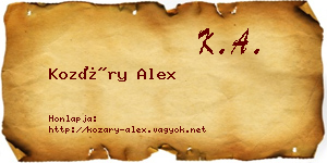 Kozáry Alex névjegykártya